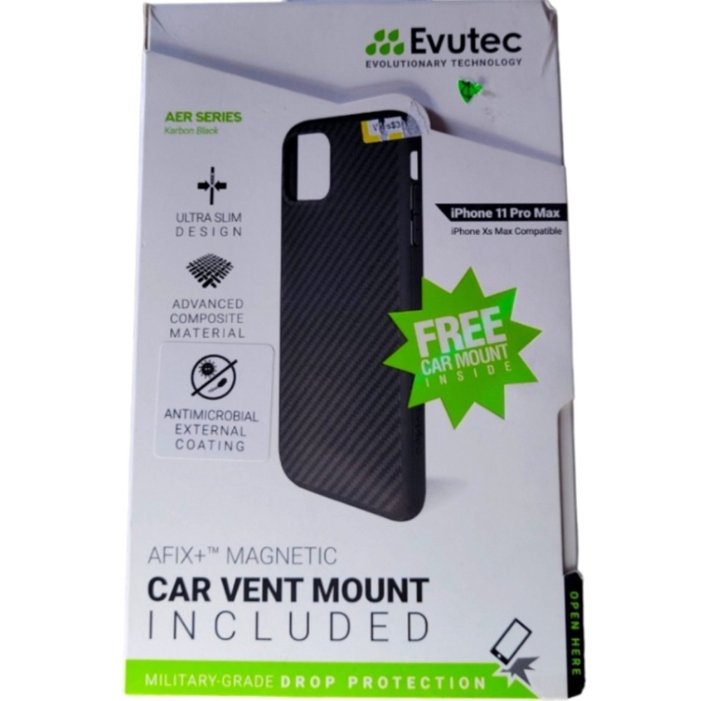 Evutec Case IPhone 13 Pro Car Mount Magnetized Black Used